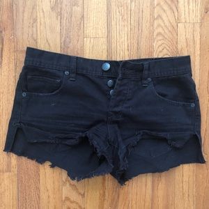 Black free people cut off denim shorts